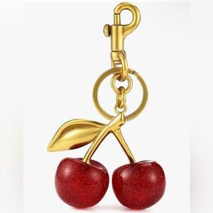 Gold and Red Cherry 🍒 Cherries Bag Charm/Keychain